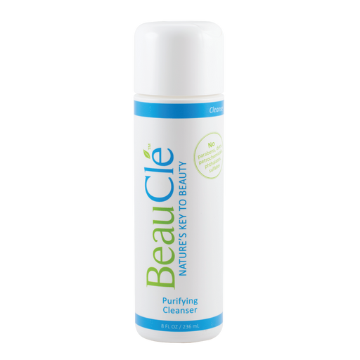 An 8 oz. bottle of BeauCle Skin Purifying Face and Body Wash that is a purifying cleanser.