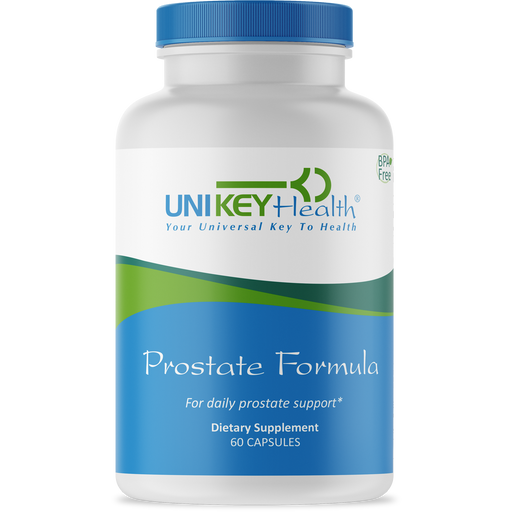 The front bottle of UNI KEY Health's Prostate Formula, a dietary supplement for daily prostate support.